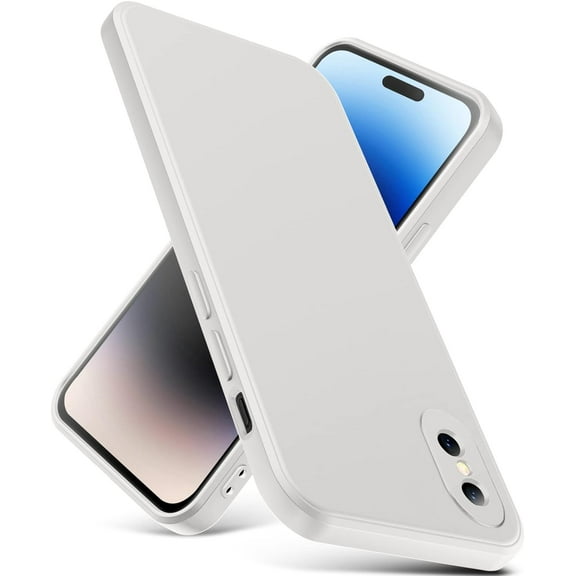 for iPhone Xs Case, Thin Liquid Silicone Case,Shockproof,Slim Thin Phone Case for iPhone Xs, Full Body Screen Camera Protective Cover-Beige 2-IPXS-04