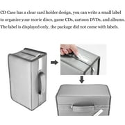 160 Capacity DVD Wallet, Large Storage Holder Binder Nylon Gray CD Carry Case Bag Protective Zipper