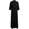 thumbnail image 3 of Mujeres Retro Long Maxi Vestido Elegante Sexy Señoras Larga Manga Collar Larga Línea Split Soli Abanopi Vestido Maxi, 3 of 7