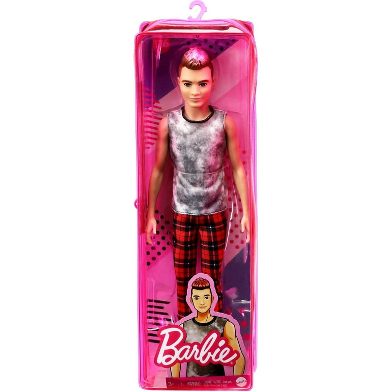 Barbie Ken Fashionistas Doll #163 - Slender Body, Sculpted Blonde Hair, Color-Block Jacket & Blue Shorts