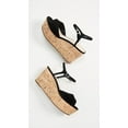 thumbnail image 3 of Schutz Women's Heloise Wedge Sandal Black Suede Open Toe Cork Wedge Platform, 3 of 3