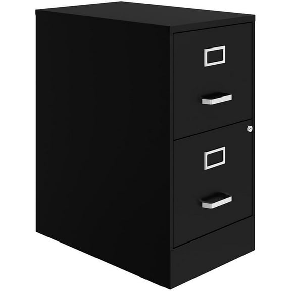 Scranton & Co 22" 2-Drawer Traditional Metal Filing Cabinet in Black