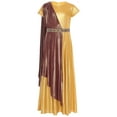 thumbnail image 3 of inlzdz Teens Girls Greek Toga Dress Metallic Wrap Belt Greek Philosopher Maxi Gown Gold 10, 3 of 7