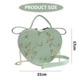 thumbnail image 2 of Women's cute heart shaped bag, synthetic leather heart shaped crossbody bag, zippered closure shoulder bag-green, 2 of 5