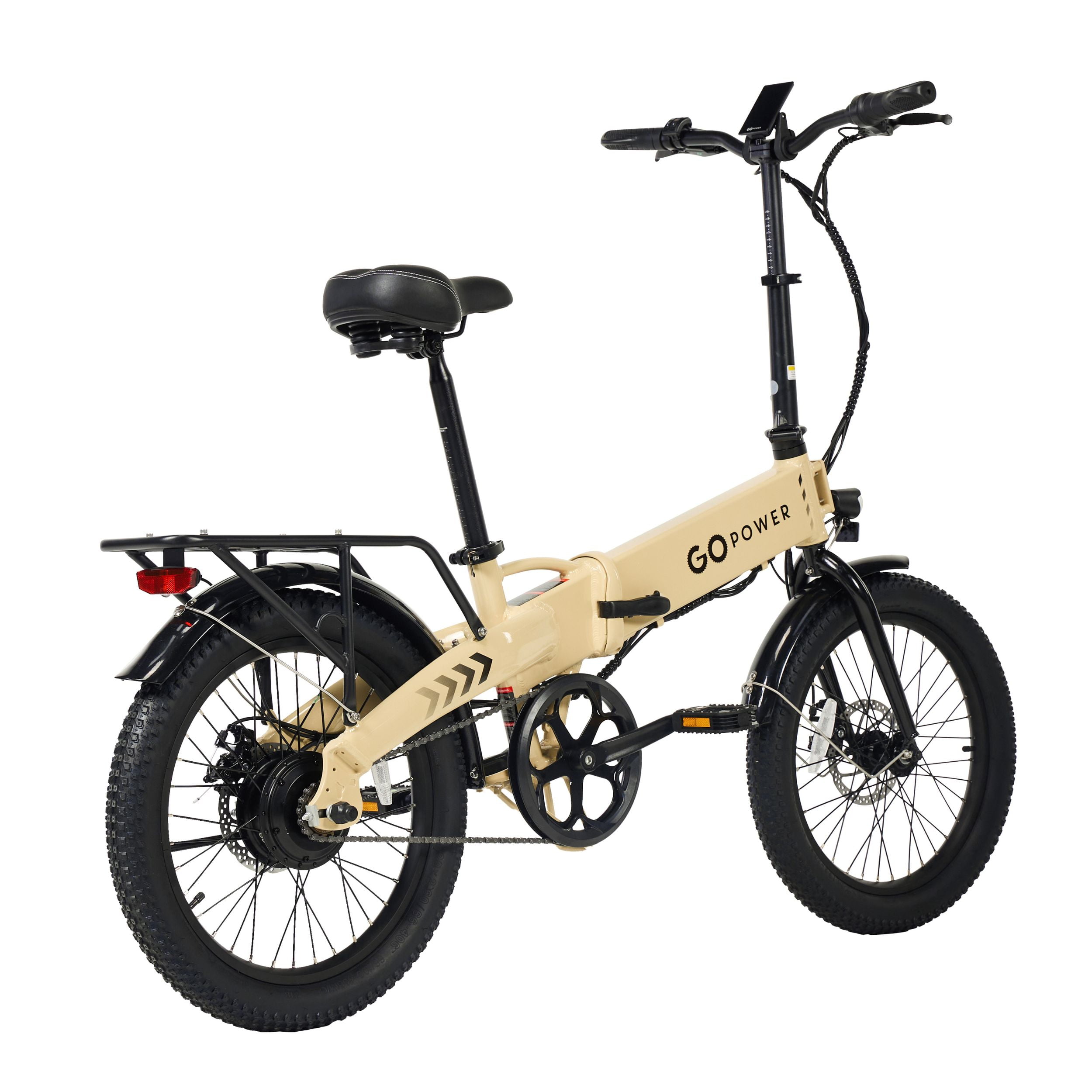 GoPowerBike GoVolt Folding Electric Bike | 20" | 500W | 20mph | 45+ Mile Range| Sand