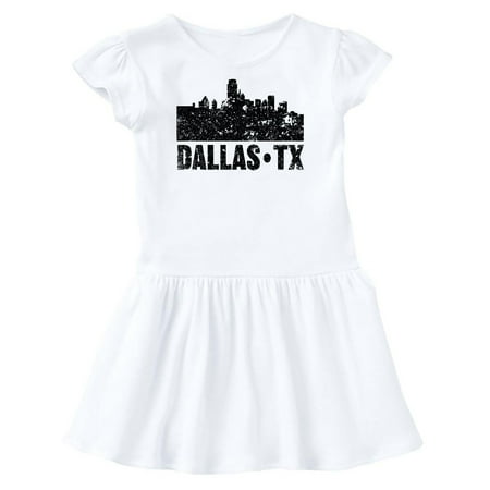 

Inktastic Dallas Texas City Skyline with Grunge Gift Toddler Girl Dress