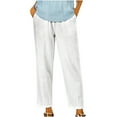 thumbnail image 2 of Leesechin Linen Capris for Women 2024 Summer Lightweight High Waisted Cropped Pants Casual Loose Wide Leg Trousers with Pockets, 2 of 7