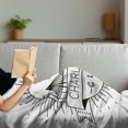 thumbnail image 3 of Charleston Soft Flannel Fleece Blanket, Minimal City Skyline with Dashed Lines and Greyscale Ombre Background, Cozy Plush for Indoor and Outdoor Use, 60" x 80", Black White and Grey, by Ambesonne, 3 of 5