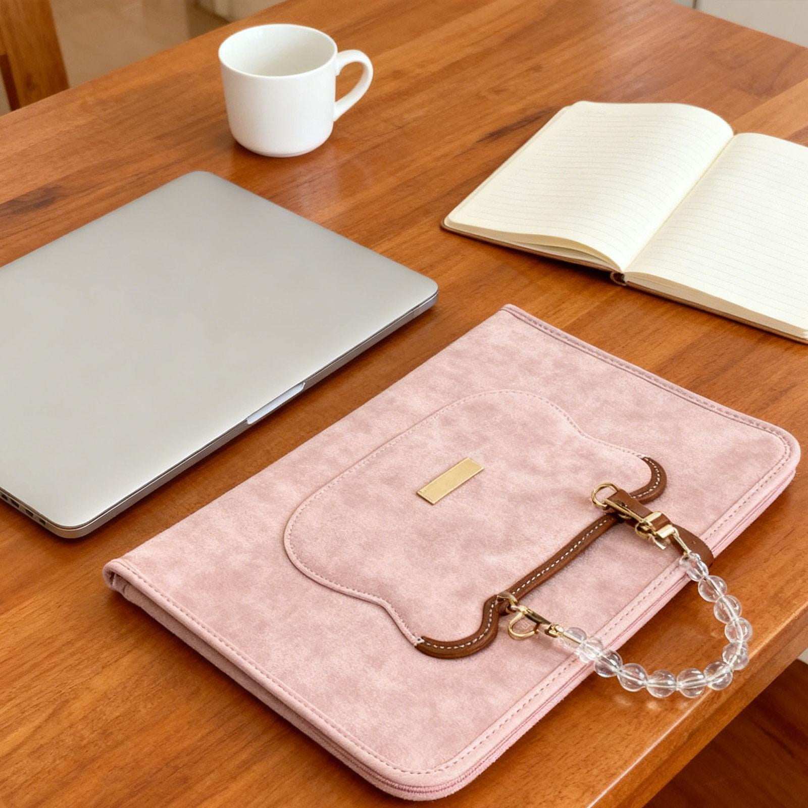 Laptop Sleeve Protective Case Computer Pouch Soft Compact PU Leather for 13 Inch Laptops School Office