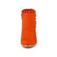 thumbnail image 2 of BLISSFUL STEP Valentine's Women's Ankle Boots Pointed Toe Zip-Up Block Heel Orange 8, 2 of 8
