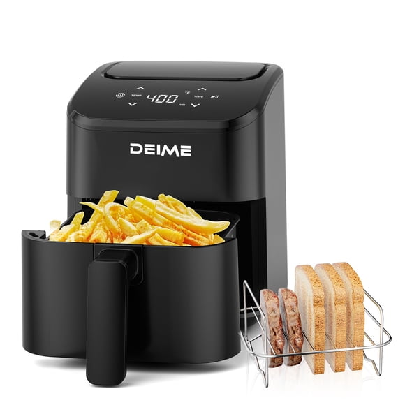 Freidora digital Air Fryer DEIME de 3 litros que ahorra espacio con rejilla para tostadas
