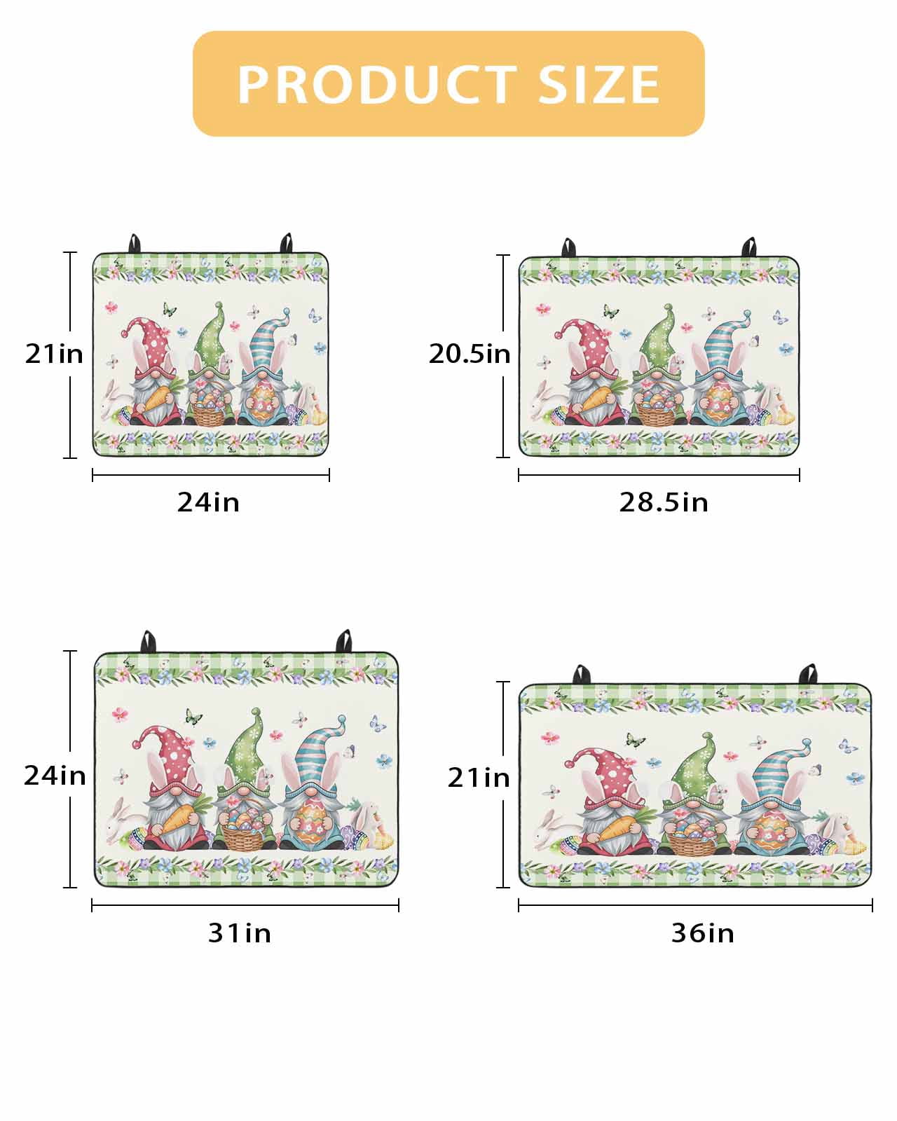 Large Induction Cooktop Protector Mat Easter Stove Top Covers for Electric Stove, Funny Bunny Ear Gnomes Colorful Eggs Flowers Plaid Decorative Stove Burner Cover Mats, Glass Top Stove Cover