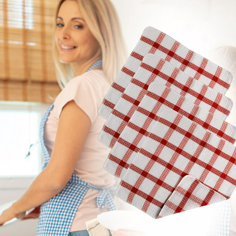 Dish Cloths for Washing Dishes Red and Turquoise Kitchen Cloths Cleaning  Cloths 12 in x 12 in - 8 Pack