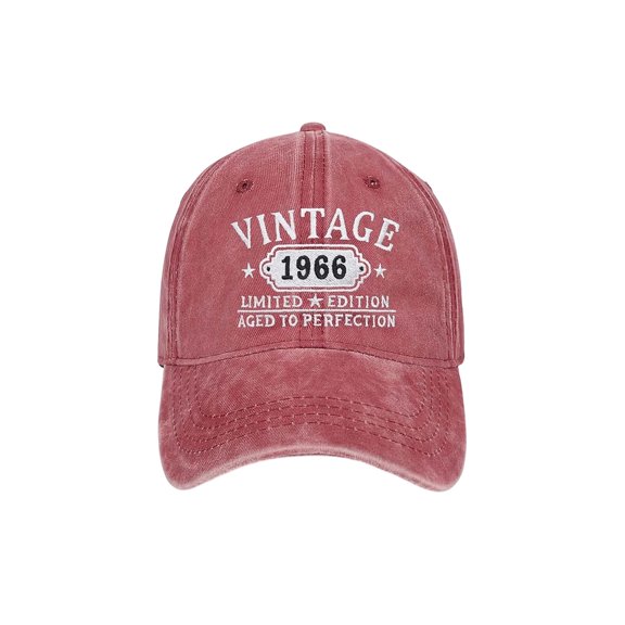 XIAOCHA Vintage 1966 Embroidered Baseball Cap for Men Breathable Outdoor Sun Guard Dad Hat,Red