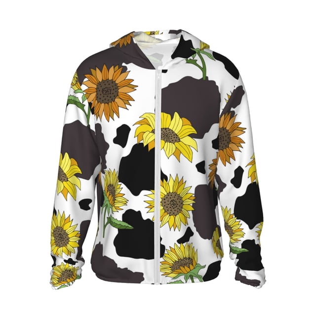 Balery Sunflowers Country Sudadera ligera de manga larga con capucha y protección solar UPF 50+ para hombre y mujer, ideal para pesca y running-X-Large