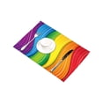thumbnail image 3 of MKHERT Abstract Rainbow Stripes Colorful Waves Summer Design Placemats Table Mats for Dining Room Kitchen Table Decoration 12x18 inch,Set of 4, 3 of 4