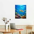 thumbnail image 2 of Creowell Canvas Wall Art Picture 16x20in for Living Room Bedroom Turtle Colored Fish Coral Art Modern 16x20in, 2 of 3