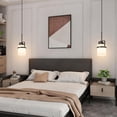 thumbnail image 4 of Modern Black Pendant Lights Kitchen Island Light, Adjustable Hanging Light Fixture with Milk Glass Shade, Farmhouse Pendant Light for Dining Room Bar Over Sink/Table/Counter, 2 Pack, 4 of 8