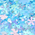 thumbnail image 3 of Confeti con forma de flor, lentejuelas con purpurina, lentejuelas para fiesta, boda, suministros de decoración (azul colorido), 3 of 8