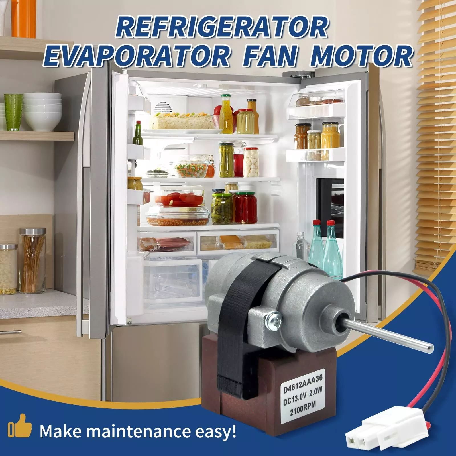 3015924900 Refrigerator Evaporator Fan Motor Part Replace For Kenmore D4612AAA36 TAPDRA Spare Part