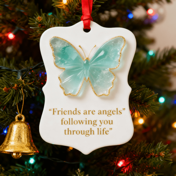 Christmas Decor Hangs Acrylic For Friends Butterfly Shape Keepsake With "A Friend Is One Of The Nicest Things You Can Have" Quote Friend For Women Cute Matching For Day Present indoor adornment