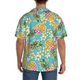 thumbnail image 5 of Naloa Cute Pineapples Men's Loose Fit Cuban Collar Short-Sleeve Shirt with Button-down and Chest Pocket for Everyday Wear Outings - 4X-Large, 5 of 7