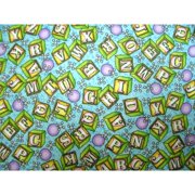 SheetWorld Fitted Sheet (Fits BabyBjorn Travel Crib Light) - ABC Blocks Blue (Choose Your Color)
