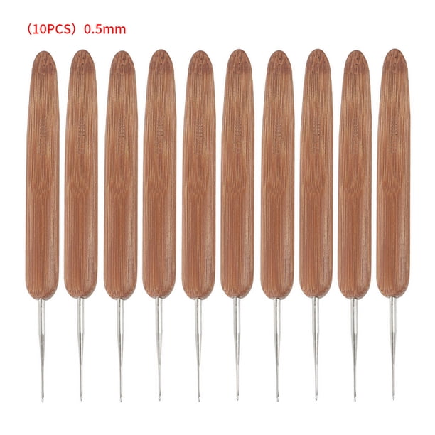 Ganchos de ganchillo, mango de bambú, agujas de coser, herramientas de bordado, una sola cabeza, 0,5 mm 10 Piezas Methold HA006418-01