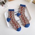 thumbnail image 7 of Zhengup 5 Pairs Vintage Floral Socks Y2K Lolita Ethnic Jacquard Crew Cotton Socks Fairy Grunge Alt Emo Dress Socks, 7 of 7