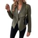 thumbnail image 2 of Chaquetas de Ante Sintético para Mujer, Ropa de Moda de Otoño, Larga, Frente Abierto, Abrigo Corto, Prenda Exterior Verde M, 2 of 10