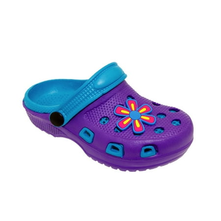 Spring Summer Toddler Girls Fashion Slingback Sandal Clogs With Cute Appliqué Detail For Beach Pool or Everyday Wear - Assorted colors - Sizes 5-10