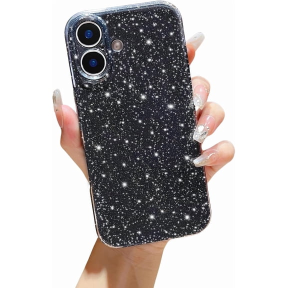MYKOMI Case for iPhone 16e,Super Cute Vibrant Neon Glitter Shiny Bling Sparkly Glossy Girly Case,Shockproof Slim Camera Protection for iPhone 16e 6.1 inch