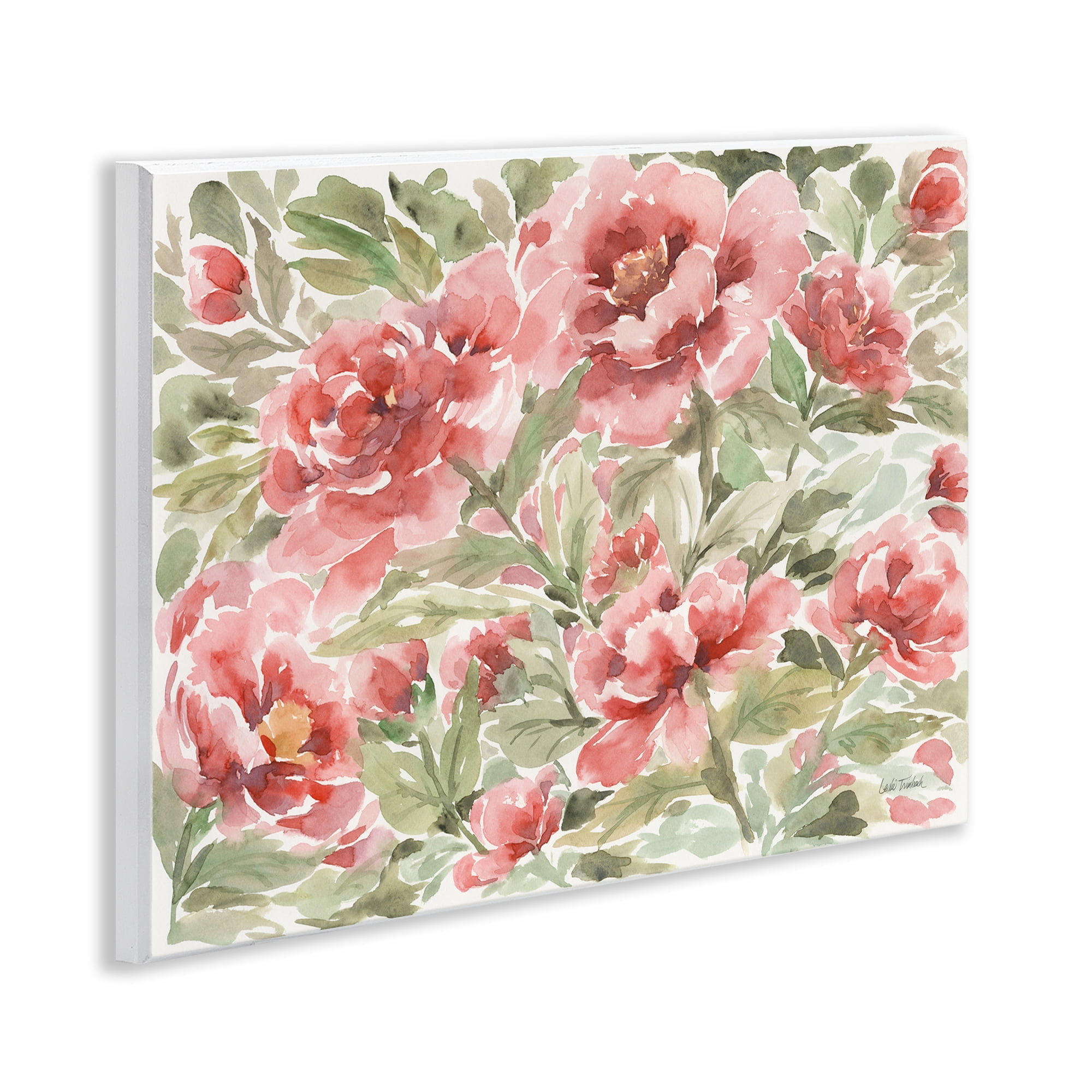 Stupell Industries Pink Peonies Pattern Botanical & Floral Painting Unframed Art Print Wall Art, 14 x 11