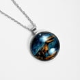 thumbnail image 4 of Starry Dinosaur Glass Design Circular Pendant Necklace - Stylish Women's Fashion Jewelry by XYZ Brand, 4 of 5