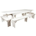 thumbnail image 1 of HERCULES Series 9' x 40" Antique Rustic White Folding Farm Table and Four Bench Set, 1 of 9