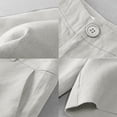 thumbnail image 3 of Lroveb Linen Shorts for Women, Cotton Casual Trousers Thin Elastic High Waist Womens Shorts Beige, 3 of 4
