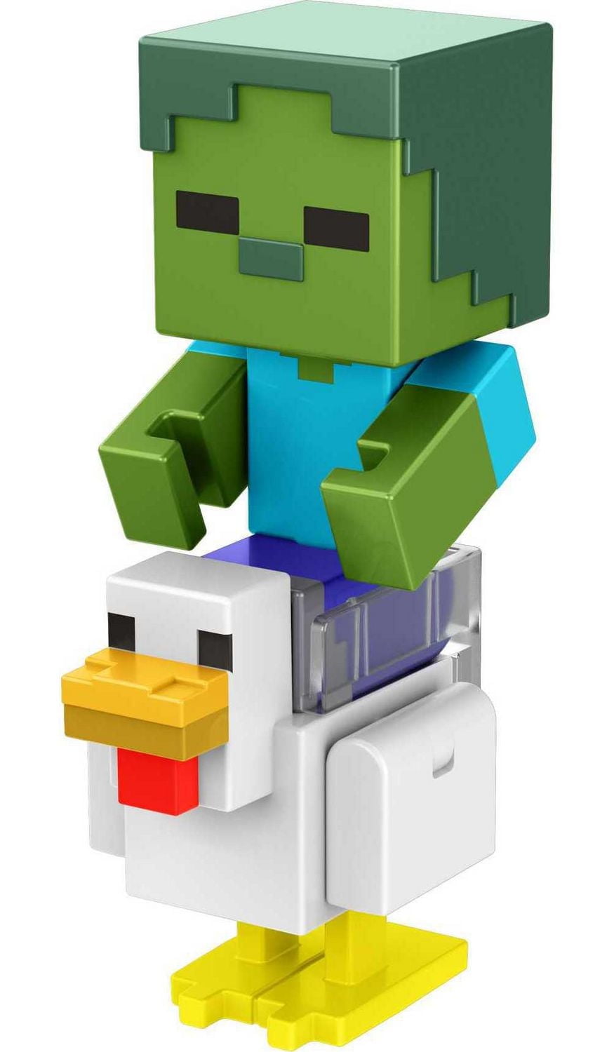 Minecraft Build-A-Portal Figures, 3.25-inch Zombie Chicken Jockey Action Figure with Portal Piece & Accessory