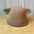 thumbnail image 5 of CoCopeaunts Fluff Brim Bucket Hat for Women Reversible Solid Color Basin Hat Autumn Winter Thick Bucket Cap Double-Side Wear, 5 of 8