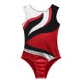 thumbnail image 3 of YIZYIF Kids Girls Metallic Ballet Dance Leotard Sparkle Rhinestones Sleeveless One Piece Gymnastics Unitard A Red 16, 3 of 7