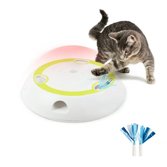 All For Paws Whack-a-Mole Interactive Cat Teaser Toy with Motion Sensor, 6 Holes Automatic Feather Mice Toy for Indoor Cats