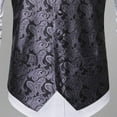 thumbnail image 4 of Men Suit Vest Set Men Suit Vest with Tie Handkerchief V-neck Sleeveless Single Breasted Sunflower Patterned Suit Jacket Sunflower Pattern Vest, 4 of 6
