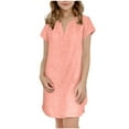 thumbnail image 2 of Delliss Girl's Fashion Summer Slim Fit Short Sleeve V Neck Dress 5-13 Years, 2 of 7