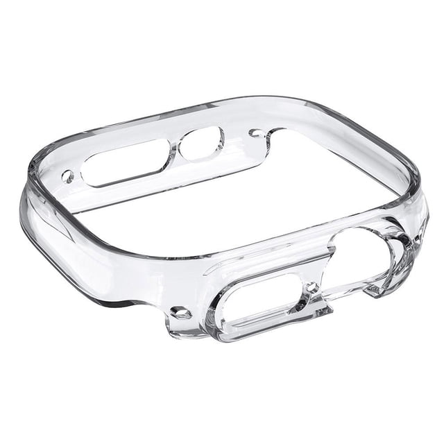 Cubierta de marco de parachoques de reloj inteligente duro para Apple Watch Ultra 49 mm (transparente) PC blanca Hugtrwg Para estrenar
