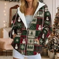thumbnail image 2 of larppty Christmas Full Zip Up Hoodies for Women Casual Long Sleeve Tops Hooded Jacket Pullover Sweatshirts Winter Outfits (Dark Green, XXL), 2 of 7