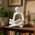 thumbnail image 3 of Reading Woman Statue for Home Decor – Resin Abstract Art Ornament, Bookshelf Modern Aesthetic Figurine,, 3 of 5