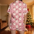 thumbnail image 4 of Women's Christmas Pajamas 2Pacs Christmas Elements Pink Womens Pj Sets Casual Short Sleeve Sleepwear Xmas Graphic Pjs Shorts with Pockets, 4 of 7