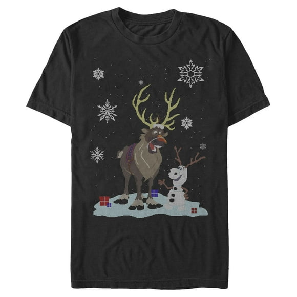 T-Shirt Frozen Christmas Sweat Amis - Black - 5X Large