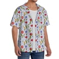 thumbnail image 4 of Xecao offers the Tulips Flowers for Men's Casual Short-sleeved Shirt, a button-up collared shirt with a pocket, perfect for beach vacations and yacht travel in the Medium size., 4 of 7