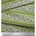 thumbnail image 2 of Soimoi Moss Georgette Fabric Leaves & Floral Block Printed Fabric 1 Yard 42 Inch Wide, 2 of 3