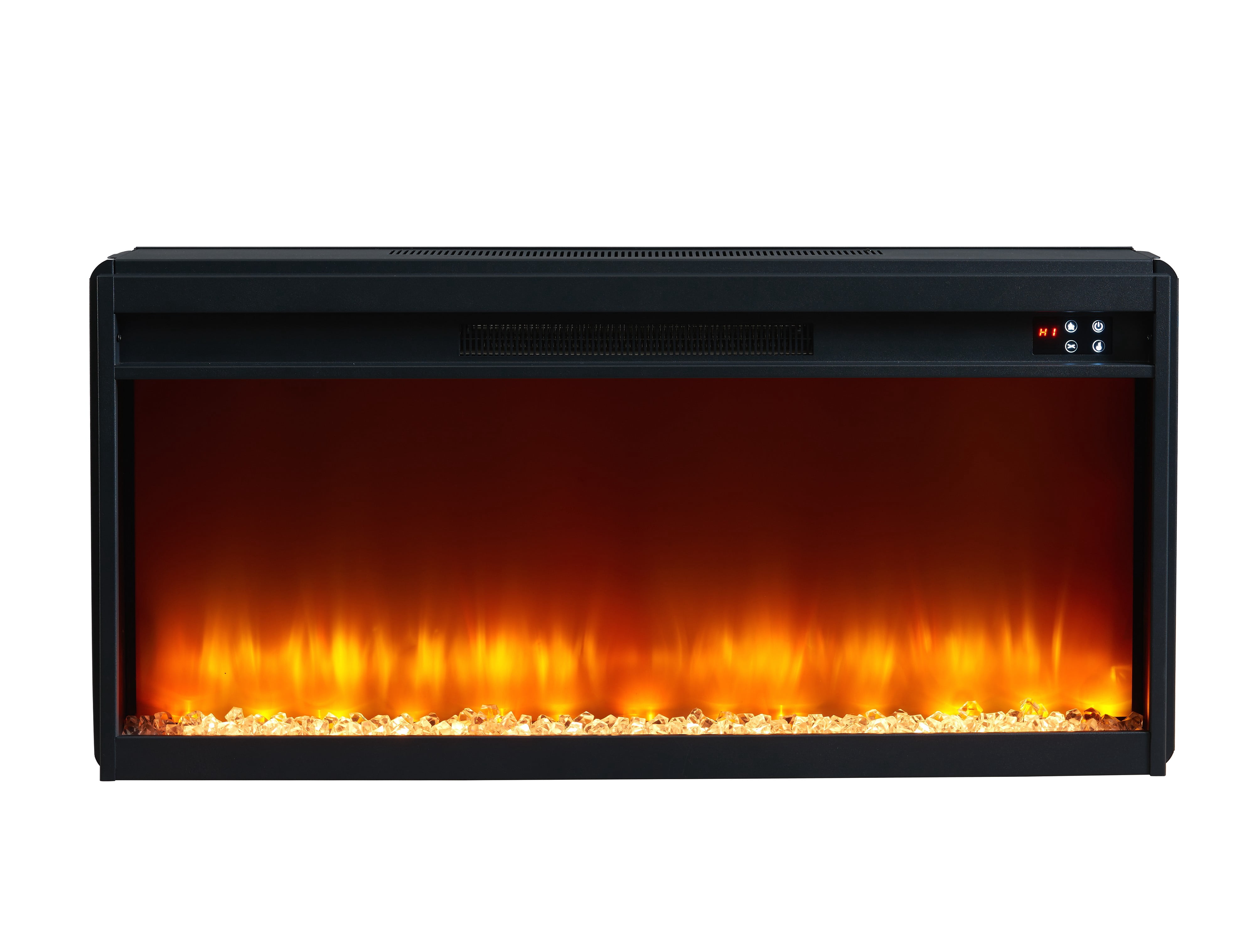 FESTIVO 60" Freestanding Electric Fireplace with Faux Brick Mantle - Brown